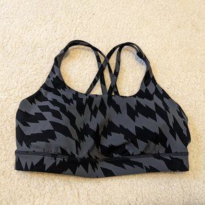 NWOT Lululemon Energy Bra, Voltage Graphite Grey Black, Size 8